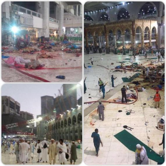 65کشته در حادثه سقوط جرثقیل در مکه+عکس
