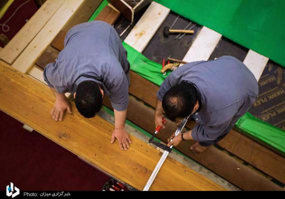 نصب سازه چوبی ضریح جدید حرم حضرت عباس(ع)