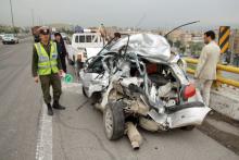 دو کشته و یک زخمی در تصادف محور کبودراهنگ -زنجان 